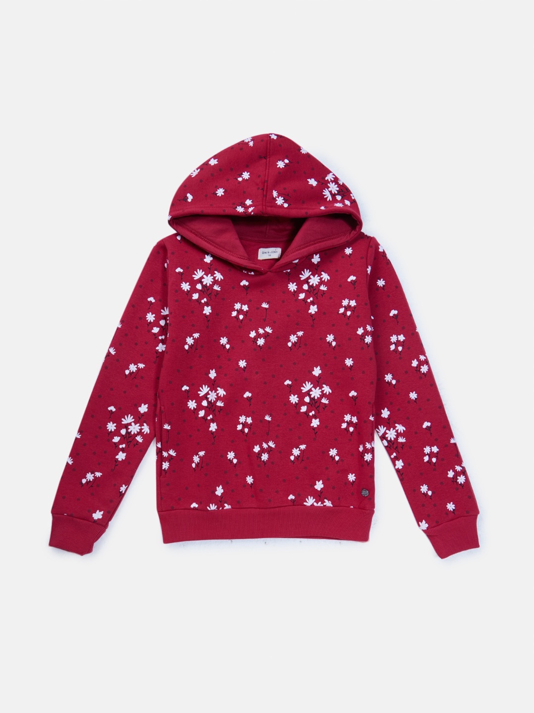 

Gini and Jony Girls Printed Hooded Cotton Sweatshirt, Pink
