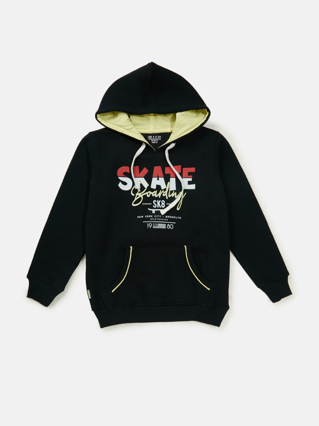 

Gini and Jony Boys Printed Hooded Fleece Sweatshirt, Black