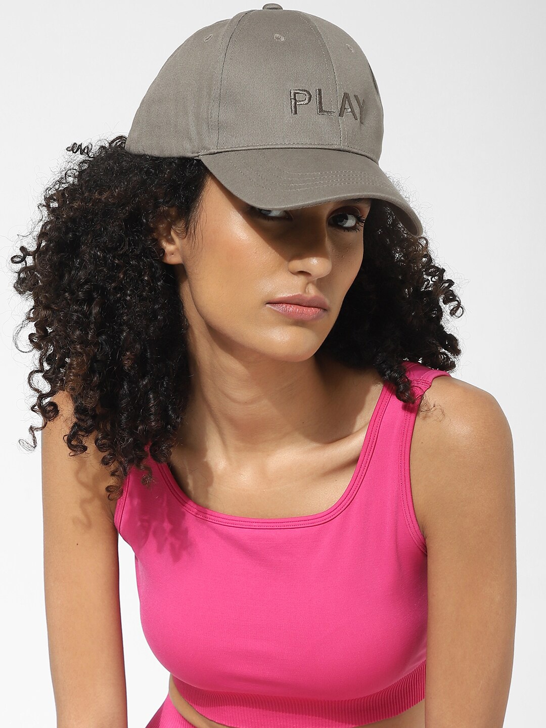 

ONLY Women Embroidered Cotton Baseball Cap, Grey