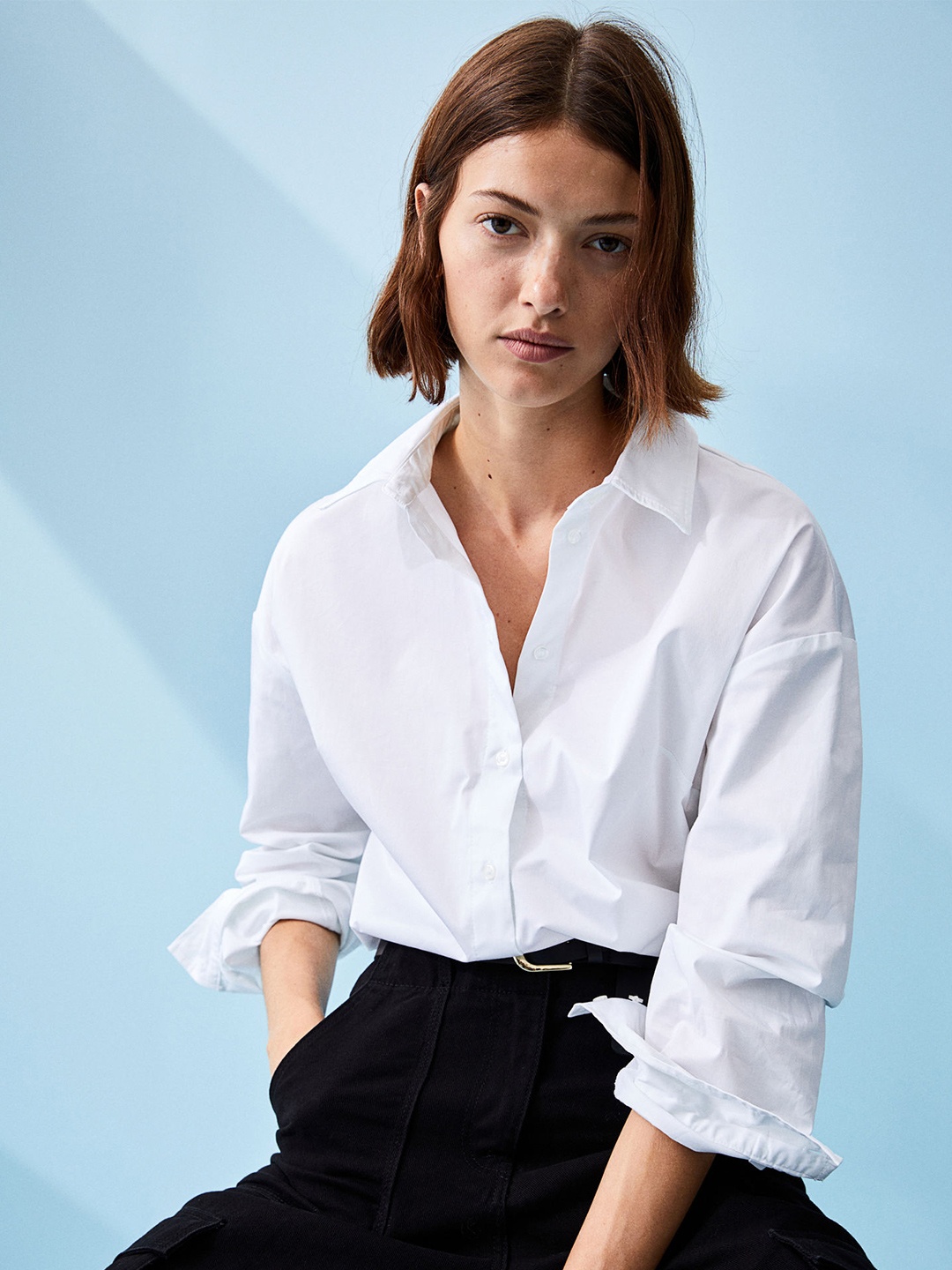 

H&M Women Cotton Shirt, White