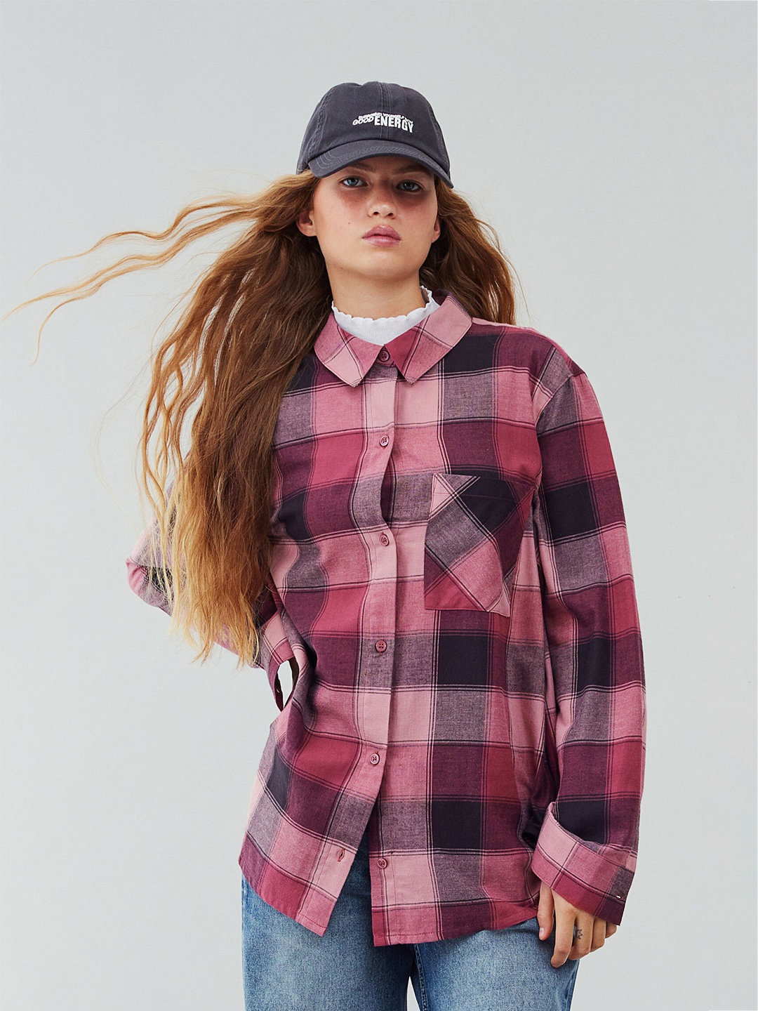 

H&M Women Checked Shirt, Pink