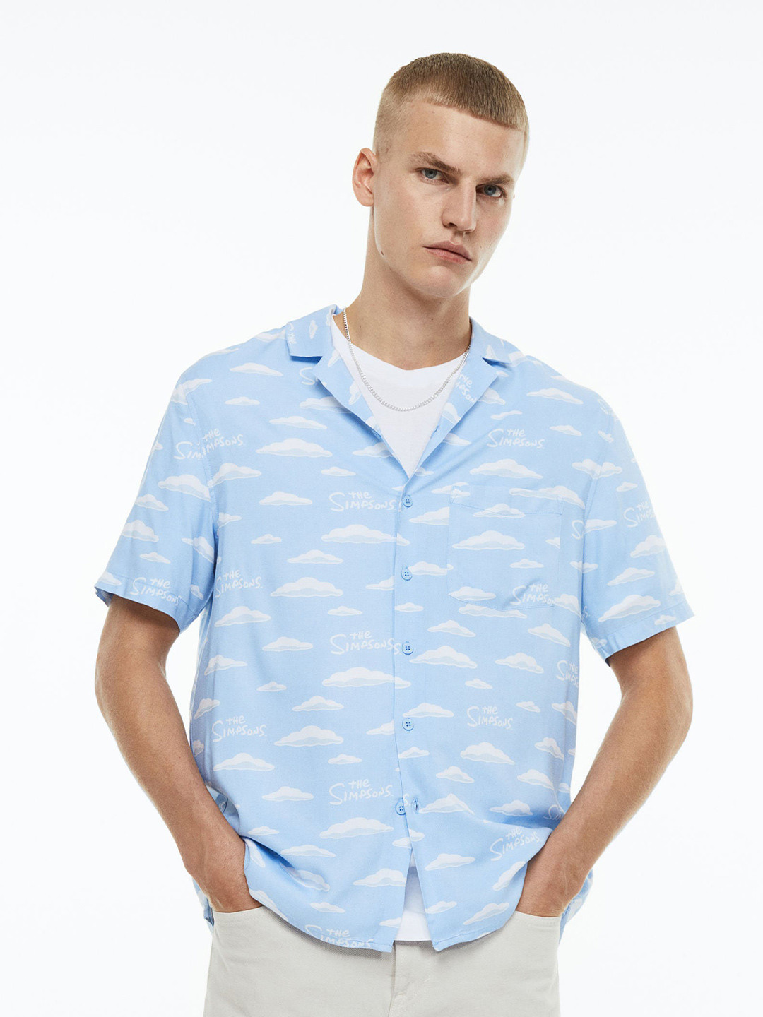 

H&M Men Regular Fit Resort Shirt, Blue