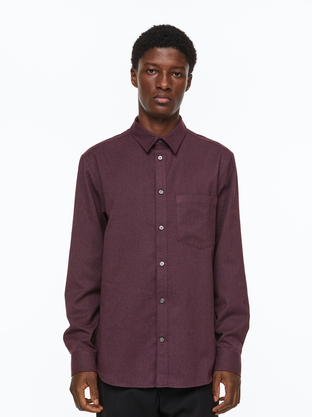 

H&M Regular Fit Twill Shirt, Red