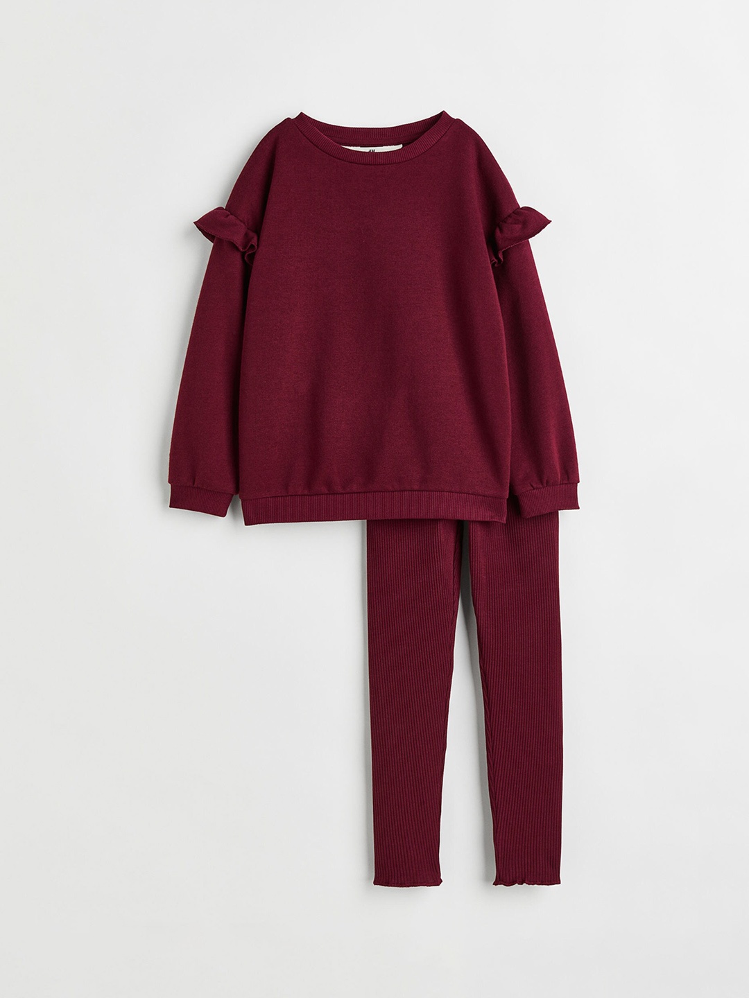 

H&M Girls 2-Piece Top and Leggings Set, Maroon
