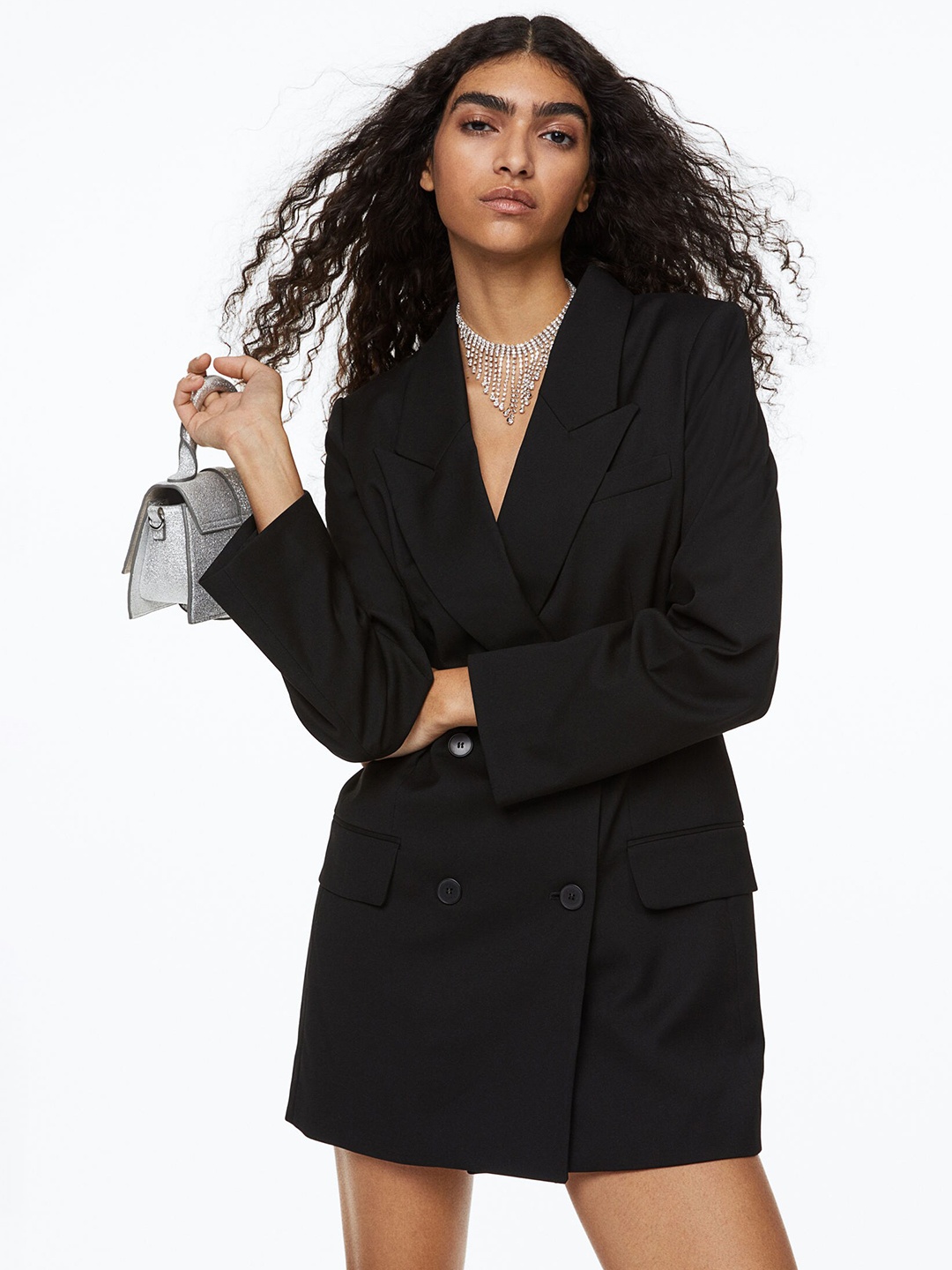 

H&M Double-breasted Blazer Dress, Black