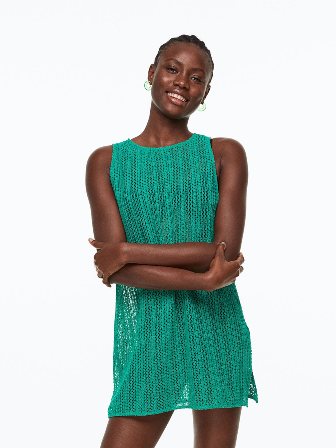 

H&M Crochet-Look Beach Dress, Green