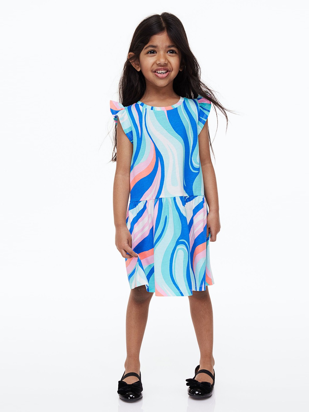 

H&M Girls Printed Dress, Sea green