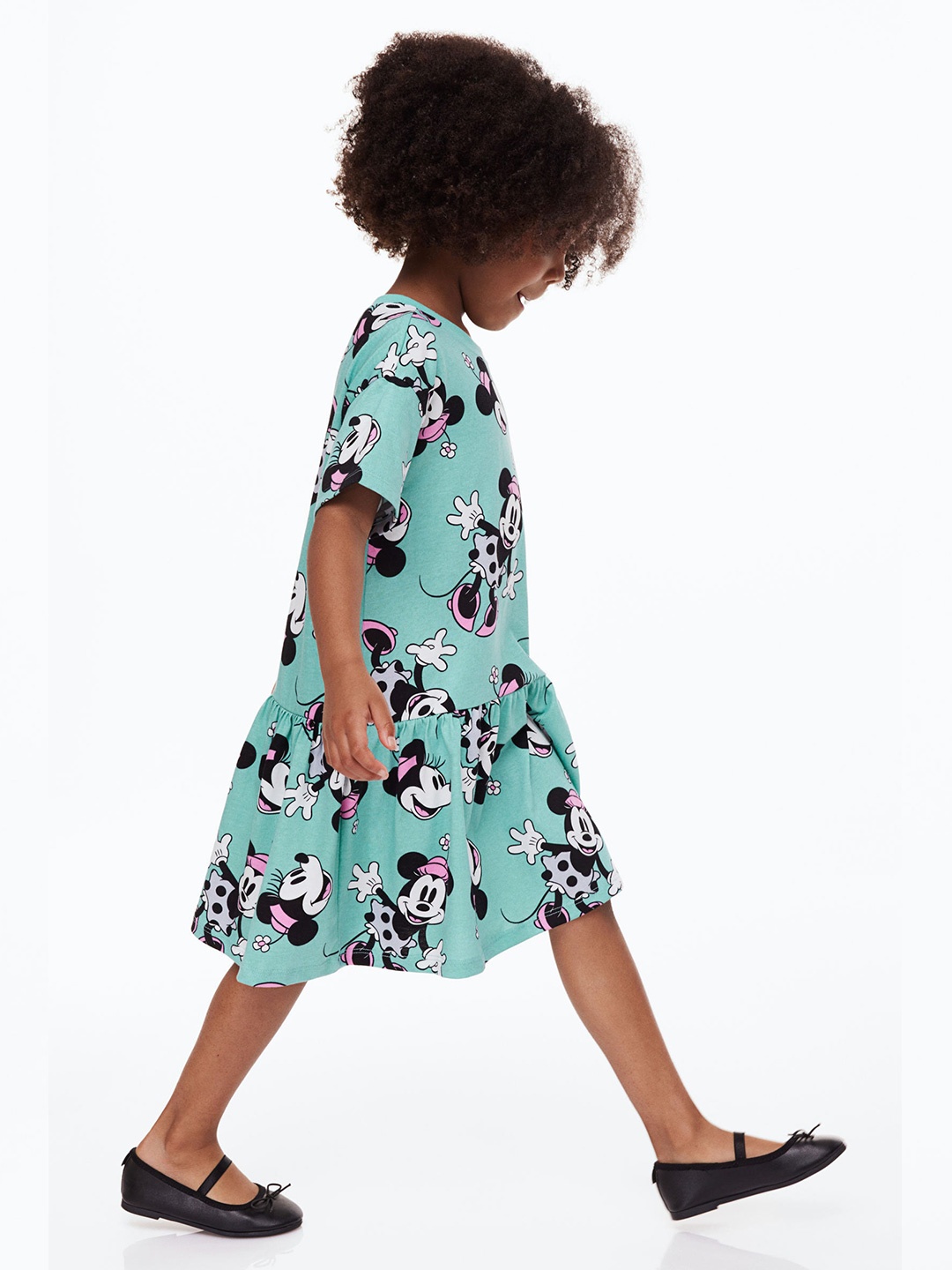 

H&M Girls Patterned Cotton Dress, Turquoise blue