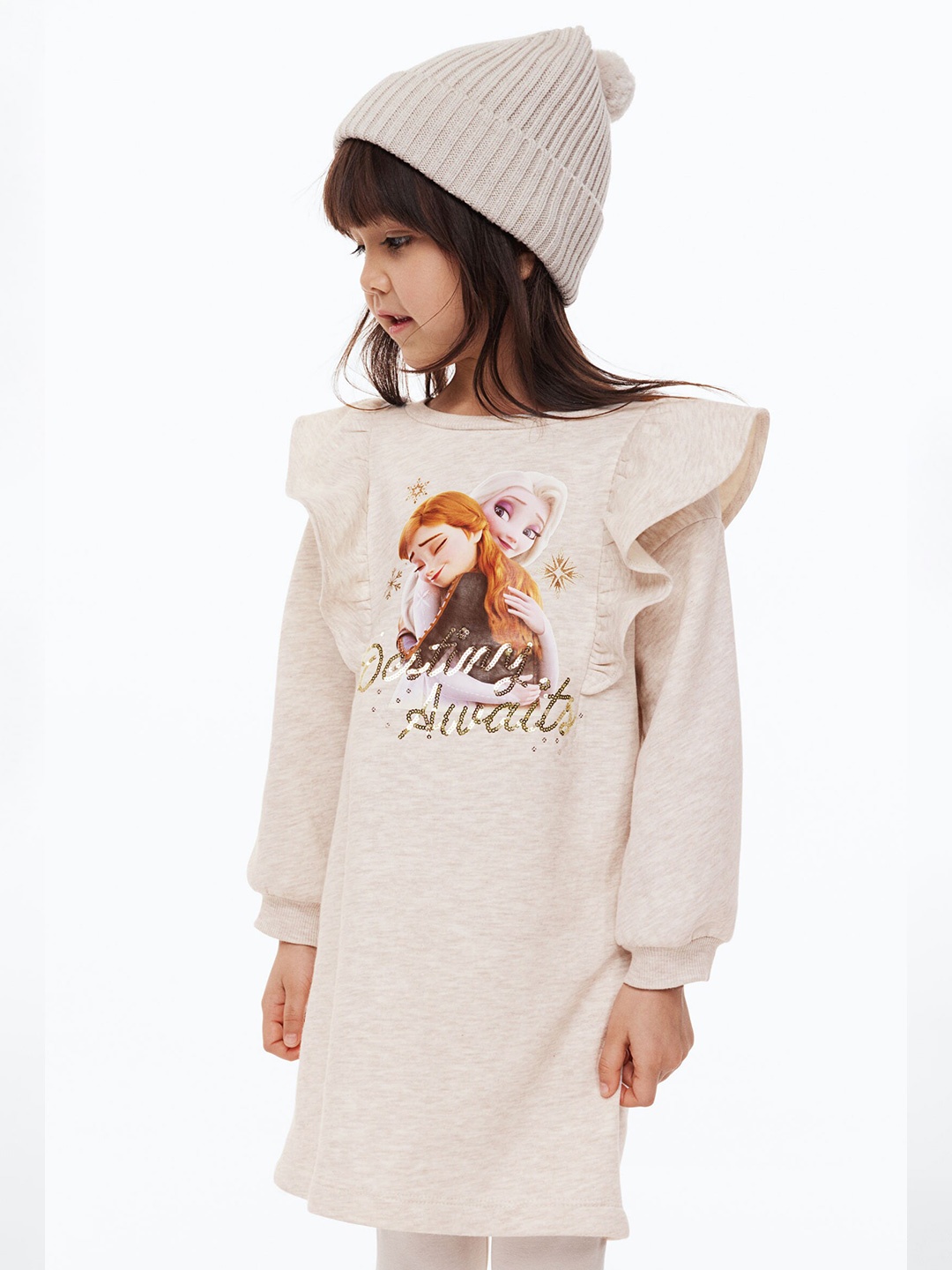 

H&M Girls 2-Piece Printed Set, Beige