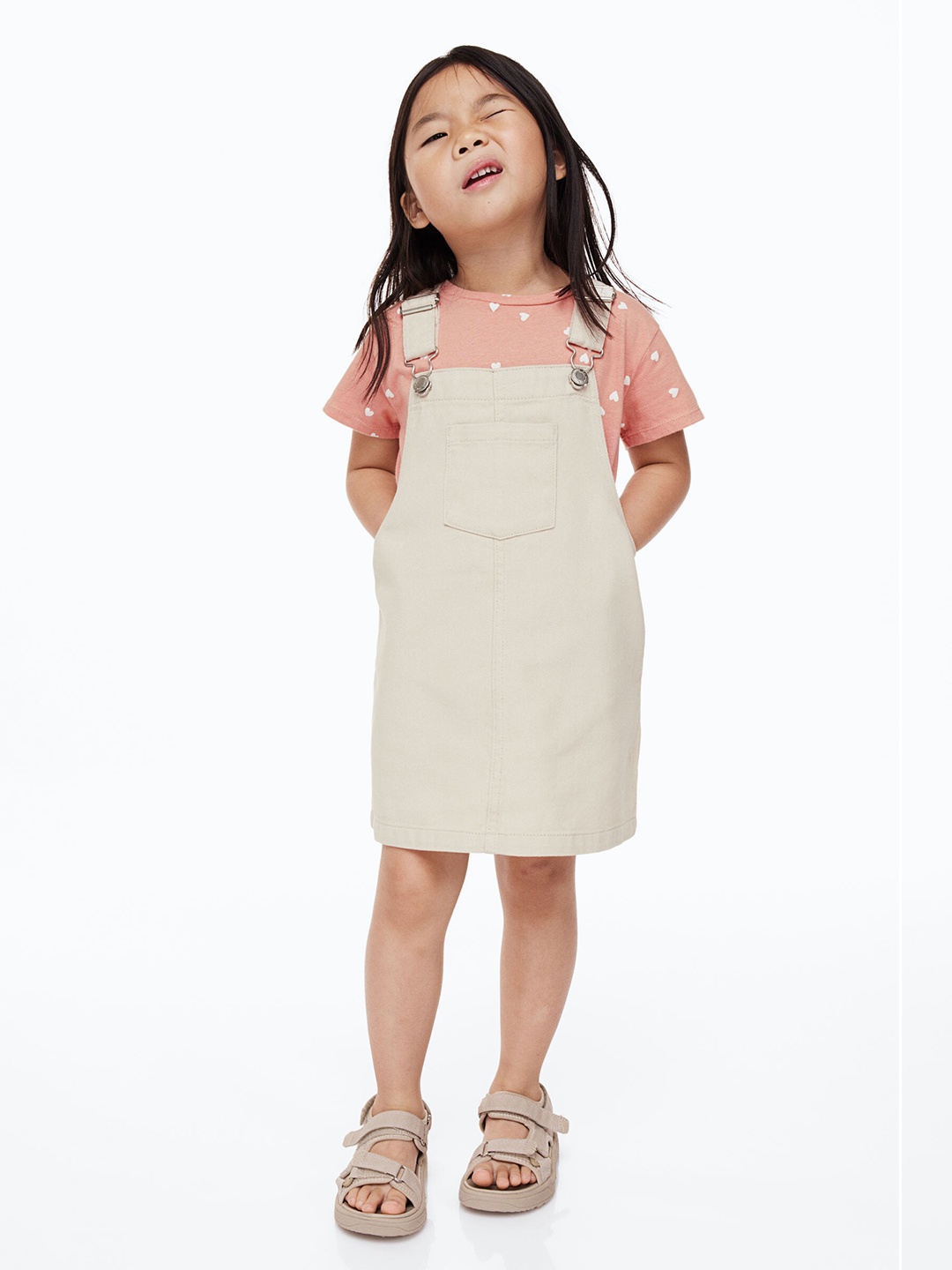 

H&M Girls 2-Piece Cotton Set, Beige