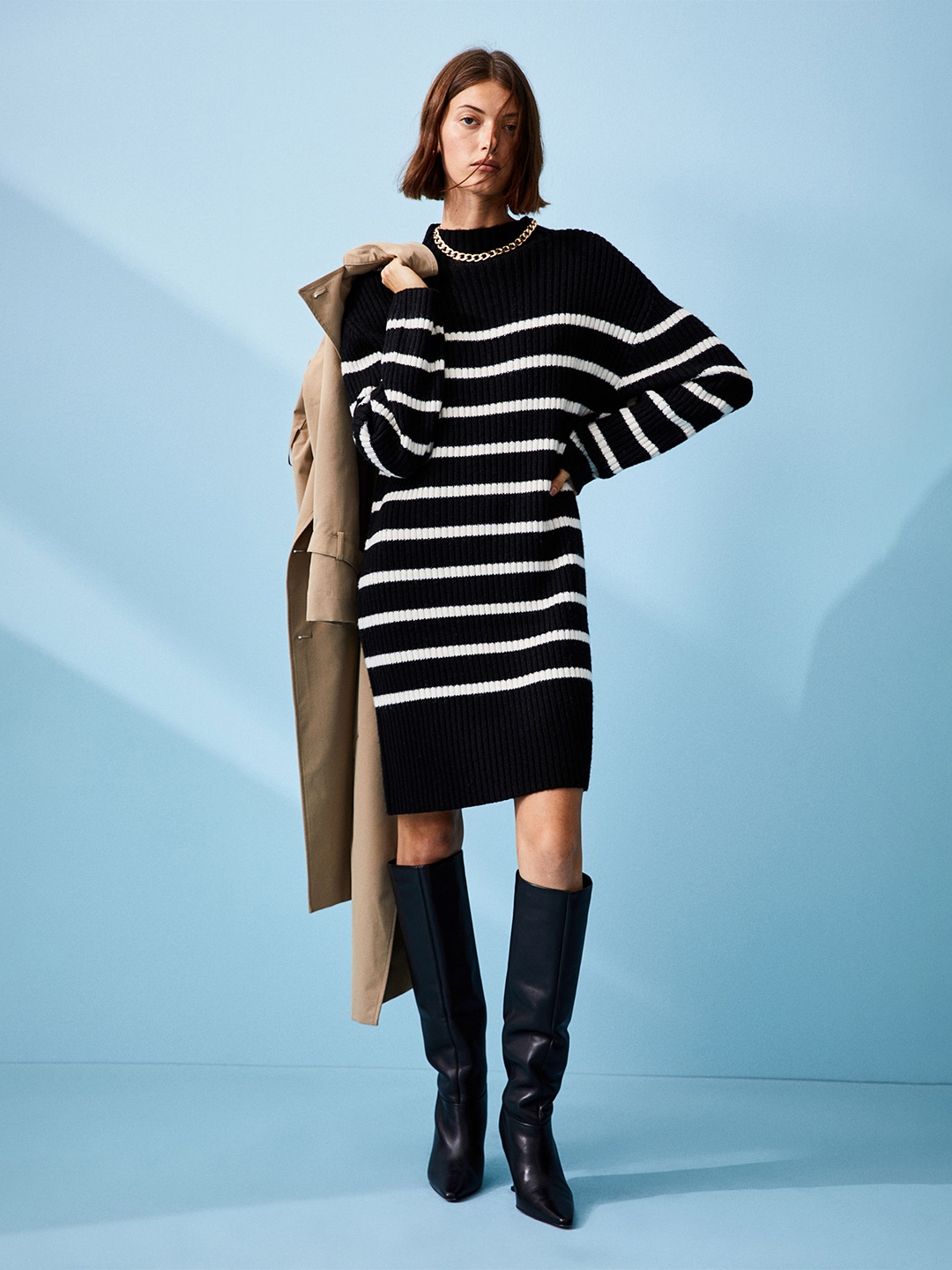 

H&M Rib-Knit Dress, Black