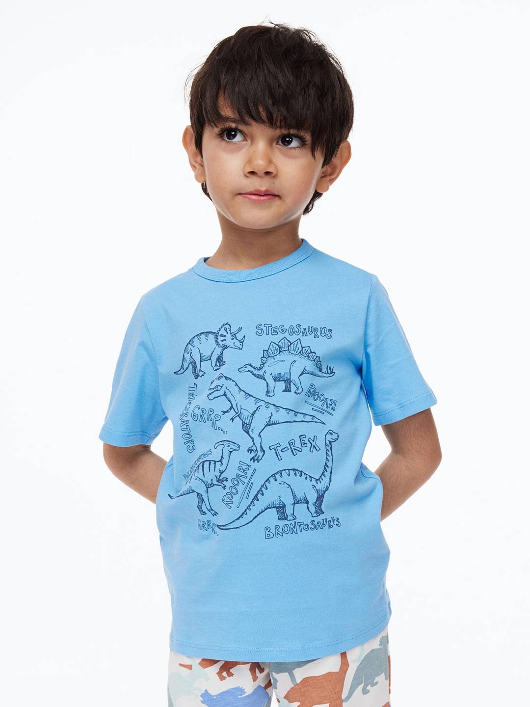 

H&M Boys Pure Cotton Printed T-shirt, Blue