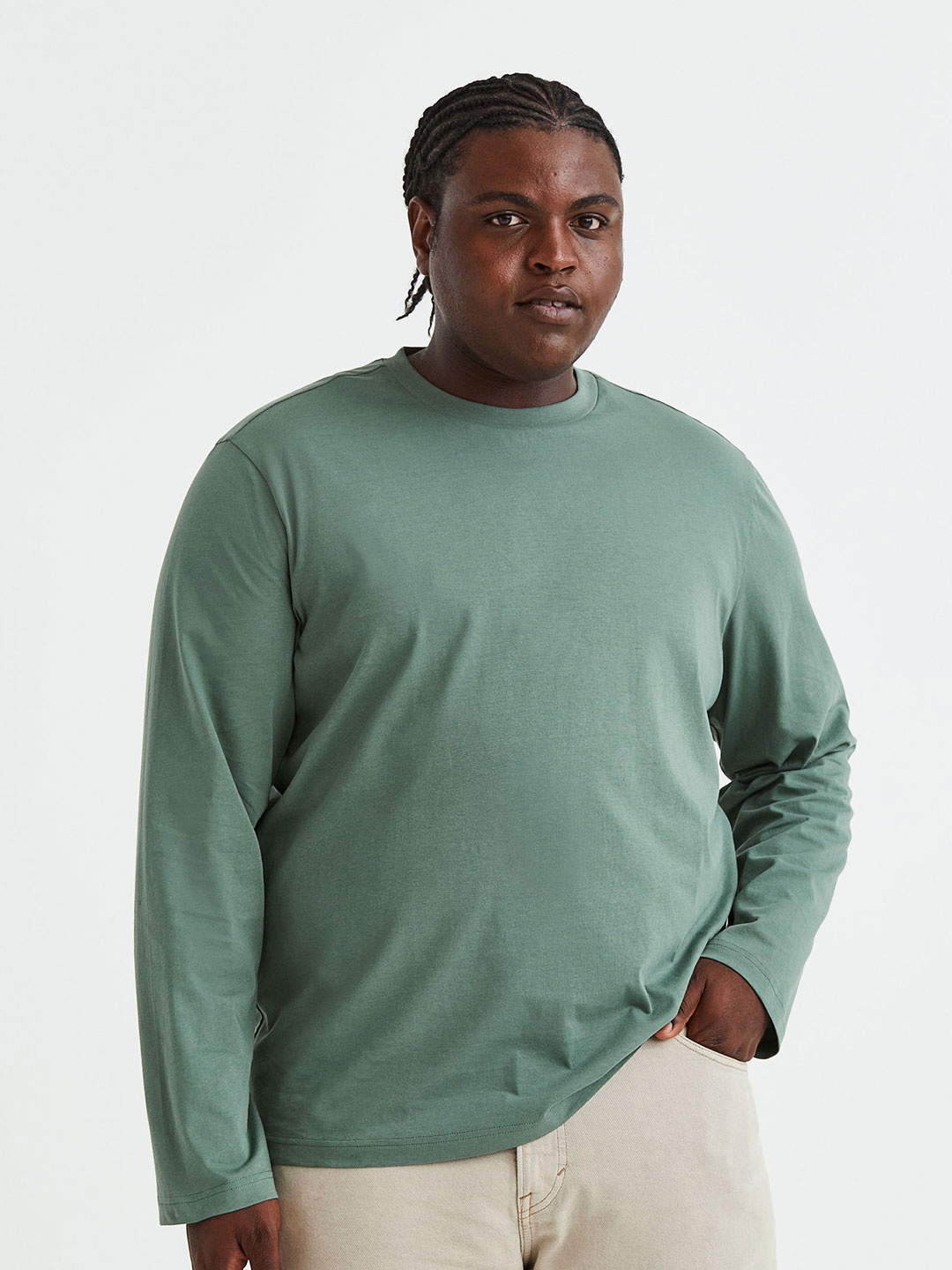

H&M Men Plus Size 3-Pack Regular Fit Jersey Tops, Blue