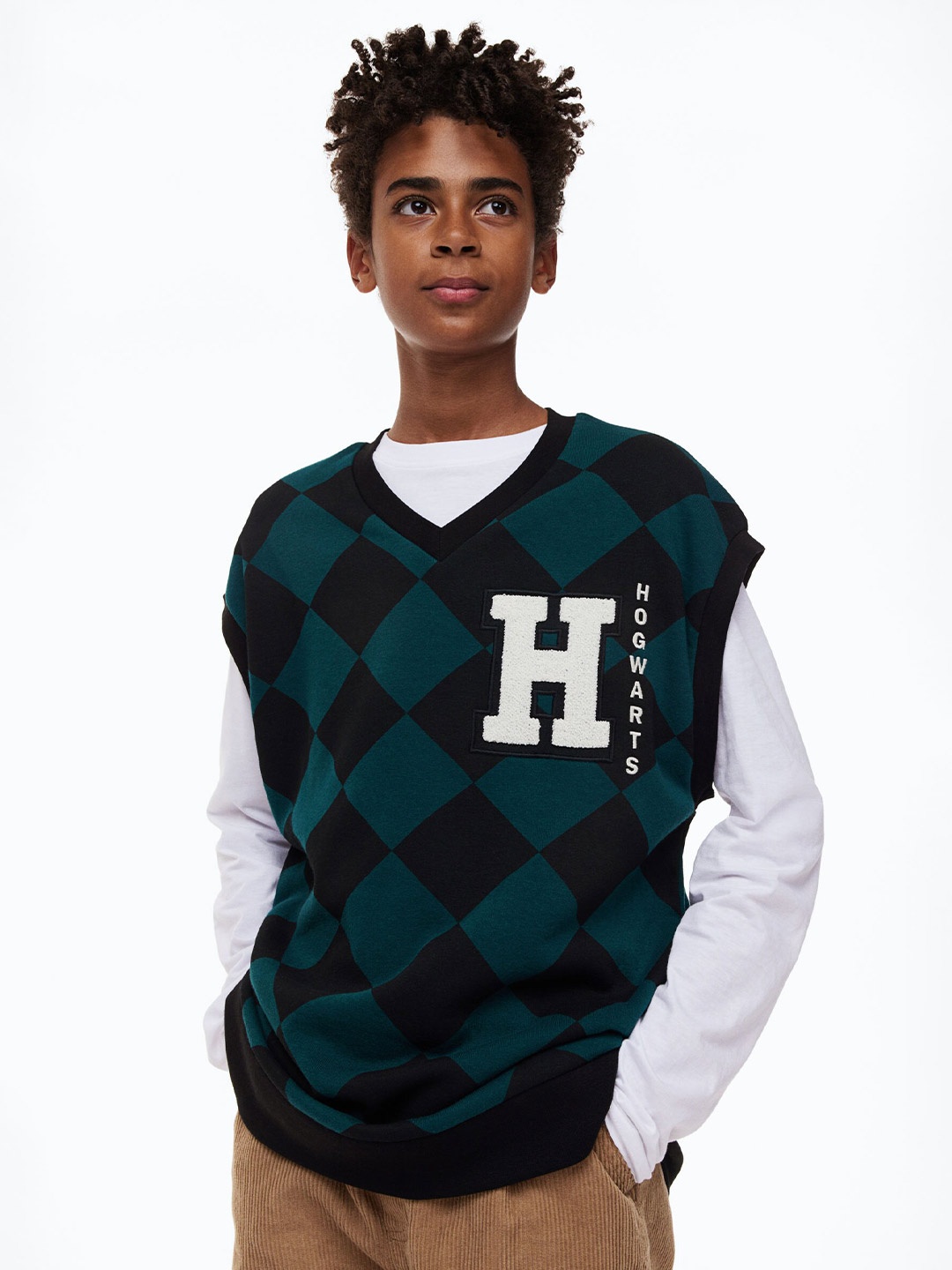 

H&M Boys Appliqud Sweater Vest, Blue
