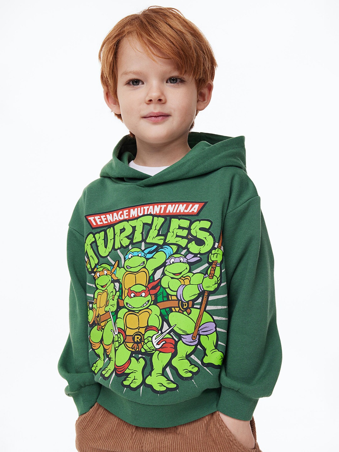 

H&M Boys Printed Hoodie, Green