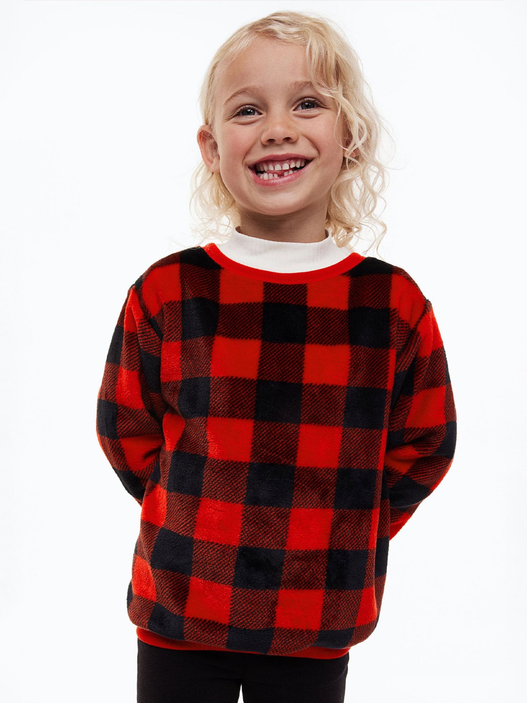 

H&M Girls Fleece Sweatshirt, Red