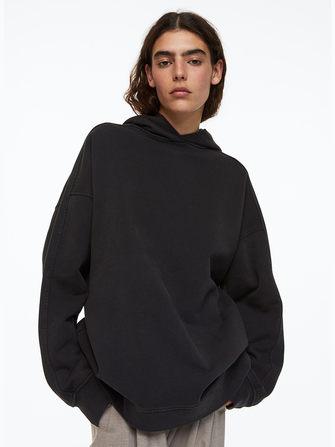 

H&M Women Pure Cotton Hoodie, Black