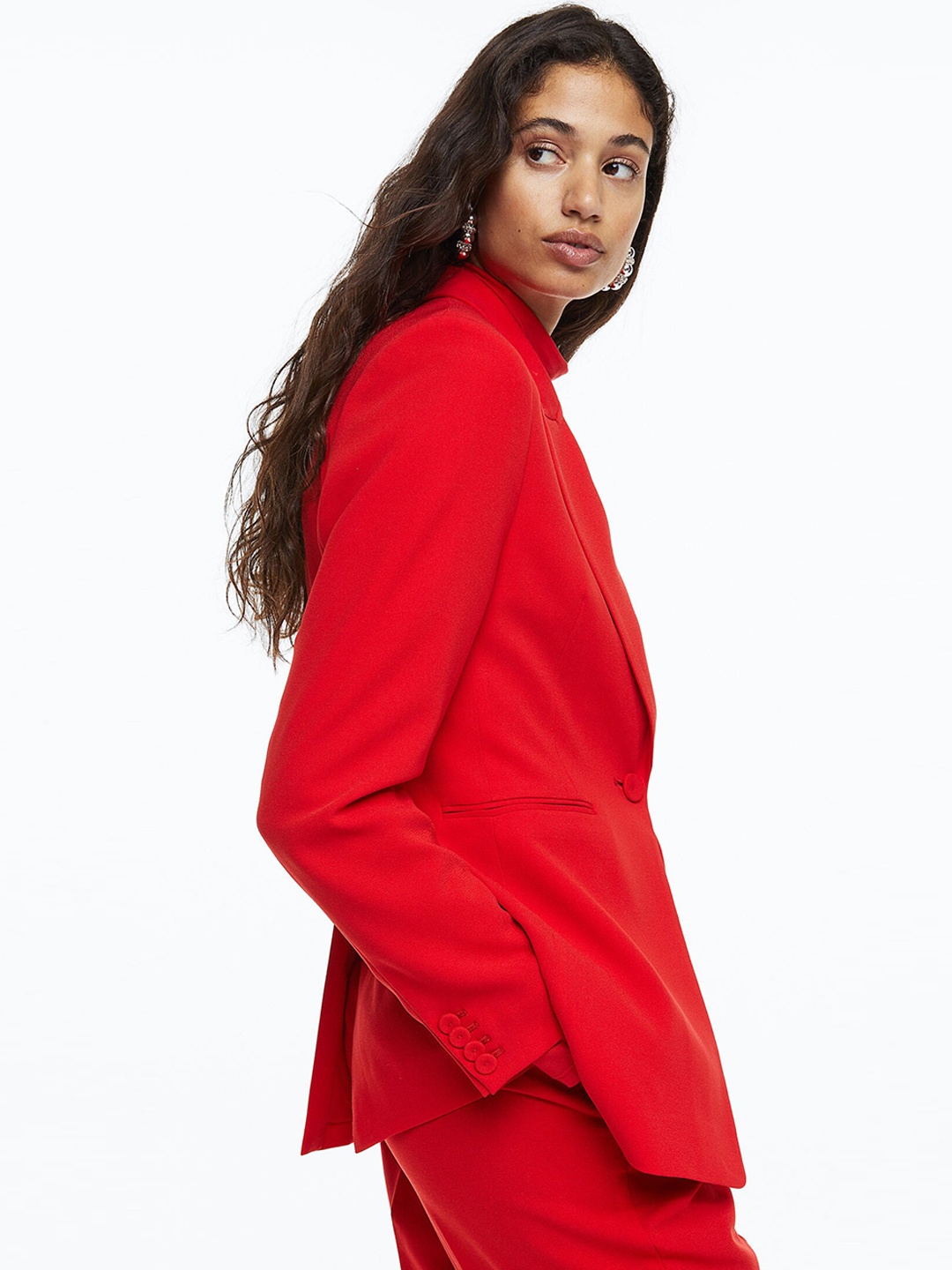 

H&M Women Single-Breasted Blazer, Red