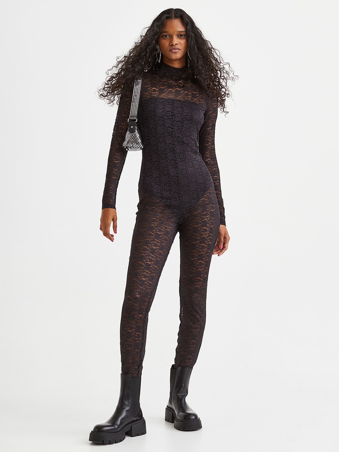 

H&M Women Lace Jumpsuit, Black