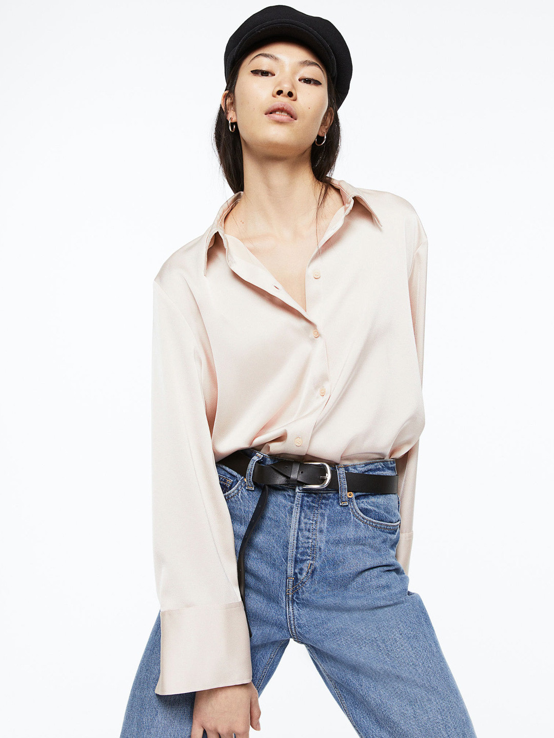 

H&M Women Fitted Shirt, Peach
