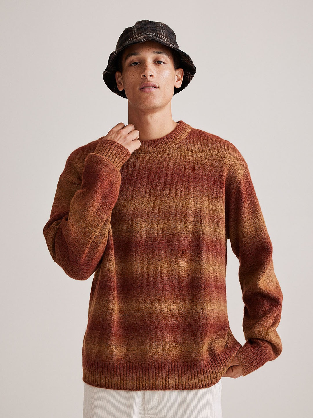 

H&M Men Relaxed Fit Jumper, Brown