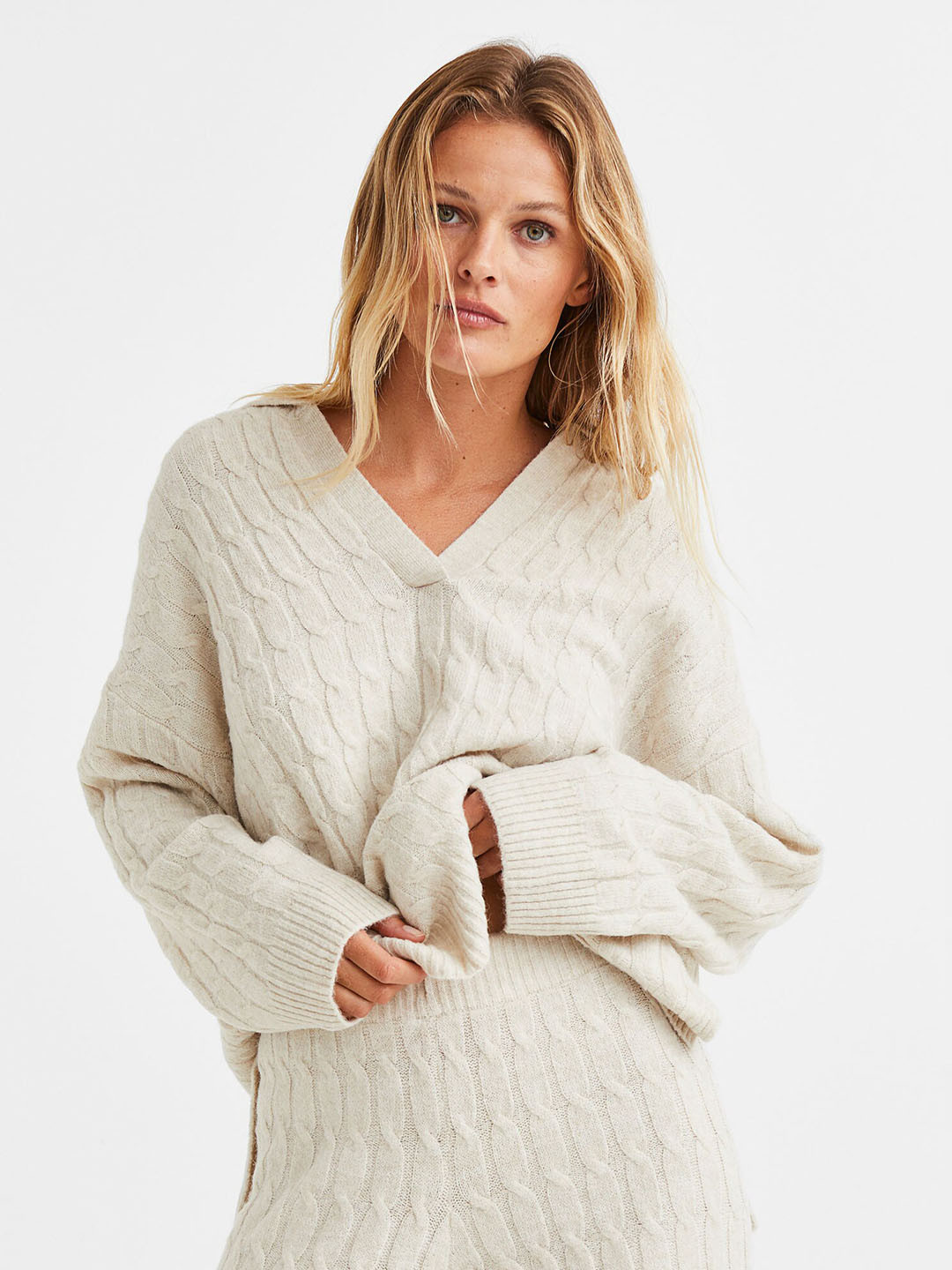 

H&M Women Cable-Knit Jumper, White