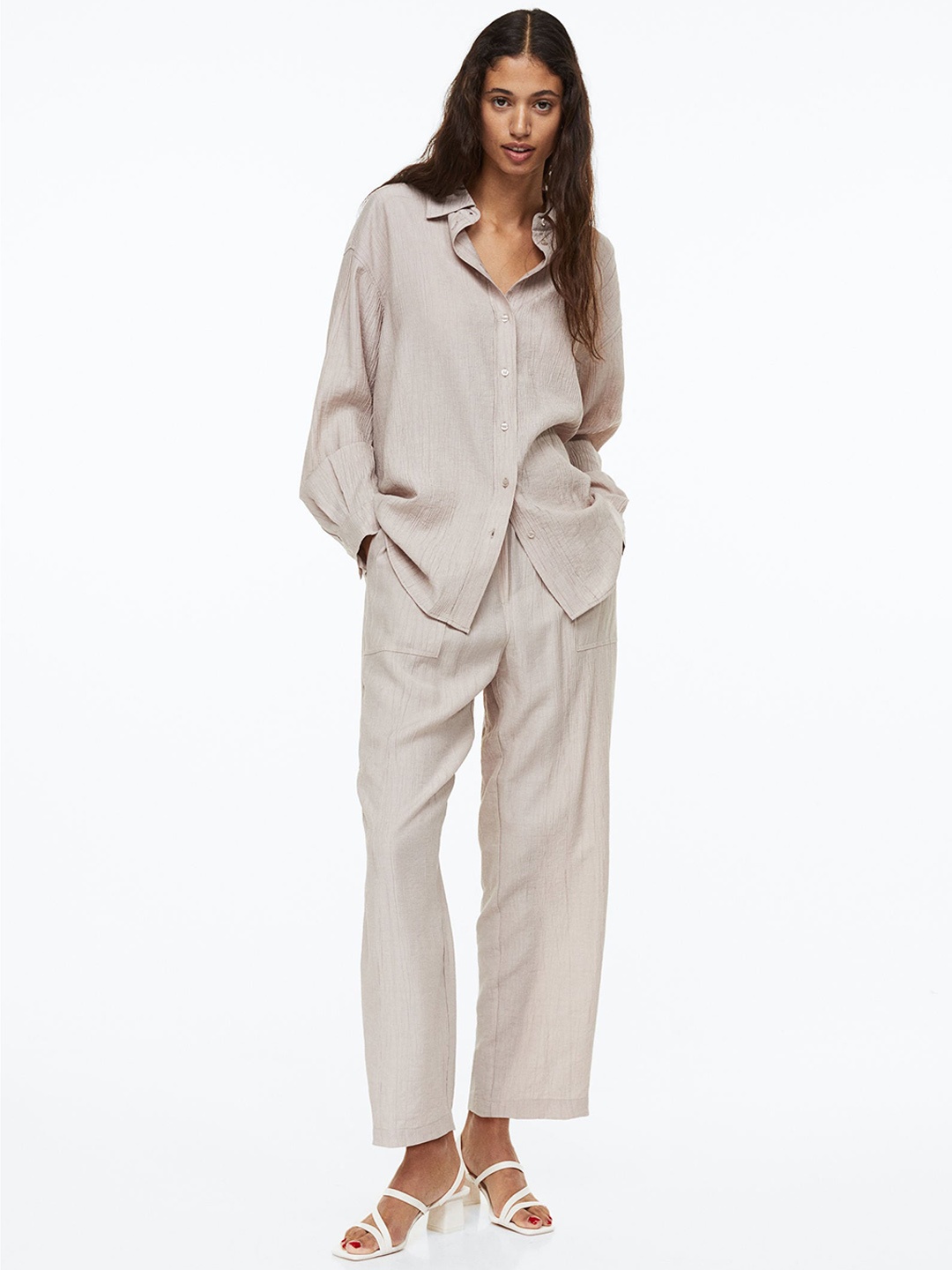 

H&M Women Tapered trousers, Beige