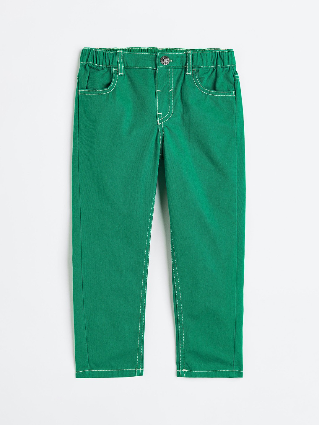 

H&M Boys Relaxed Tapered Fit Trousers, Green