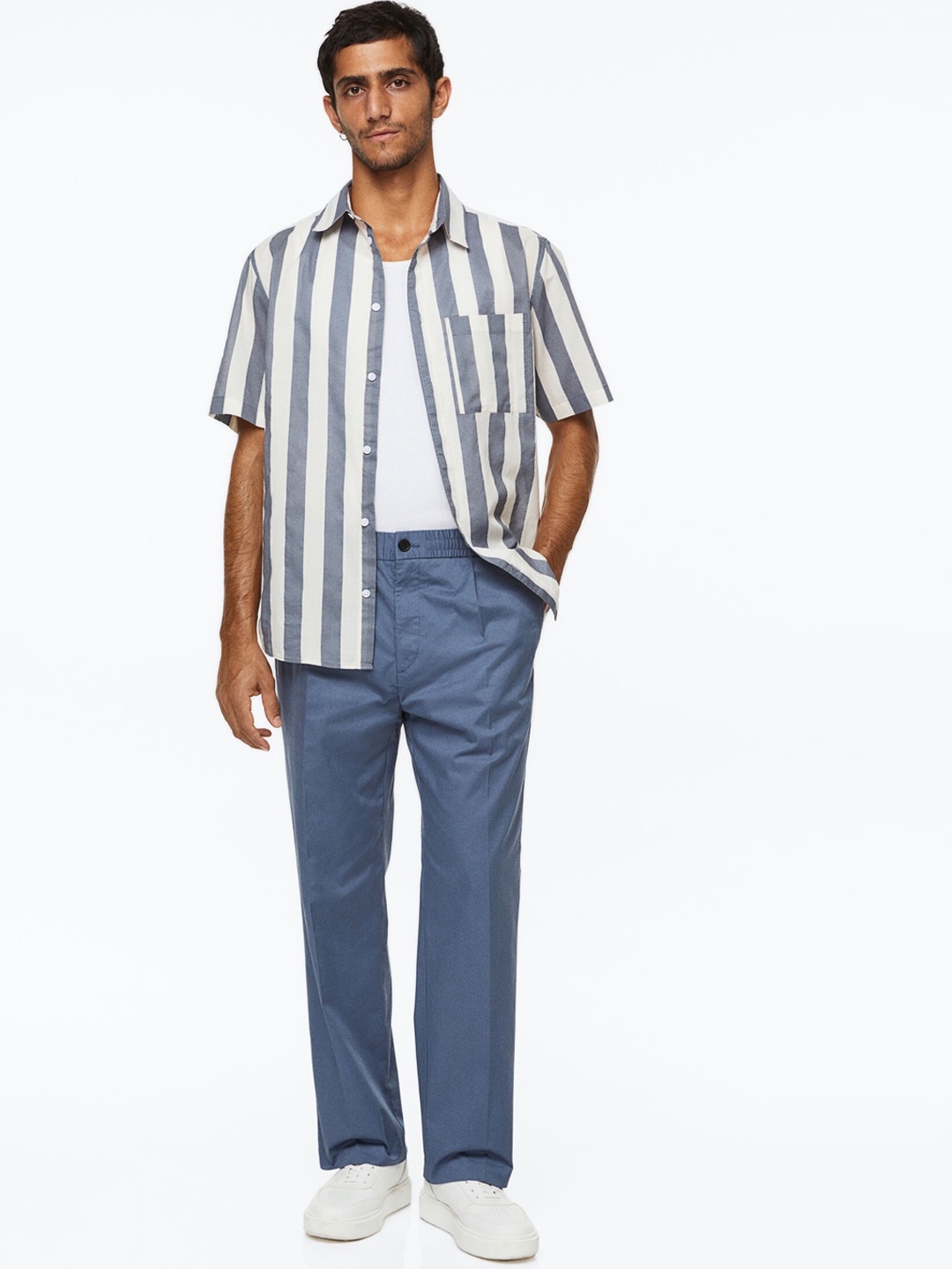 

H&M Men Regular Fit Dressy Joggers, Blue