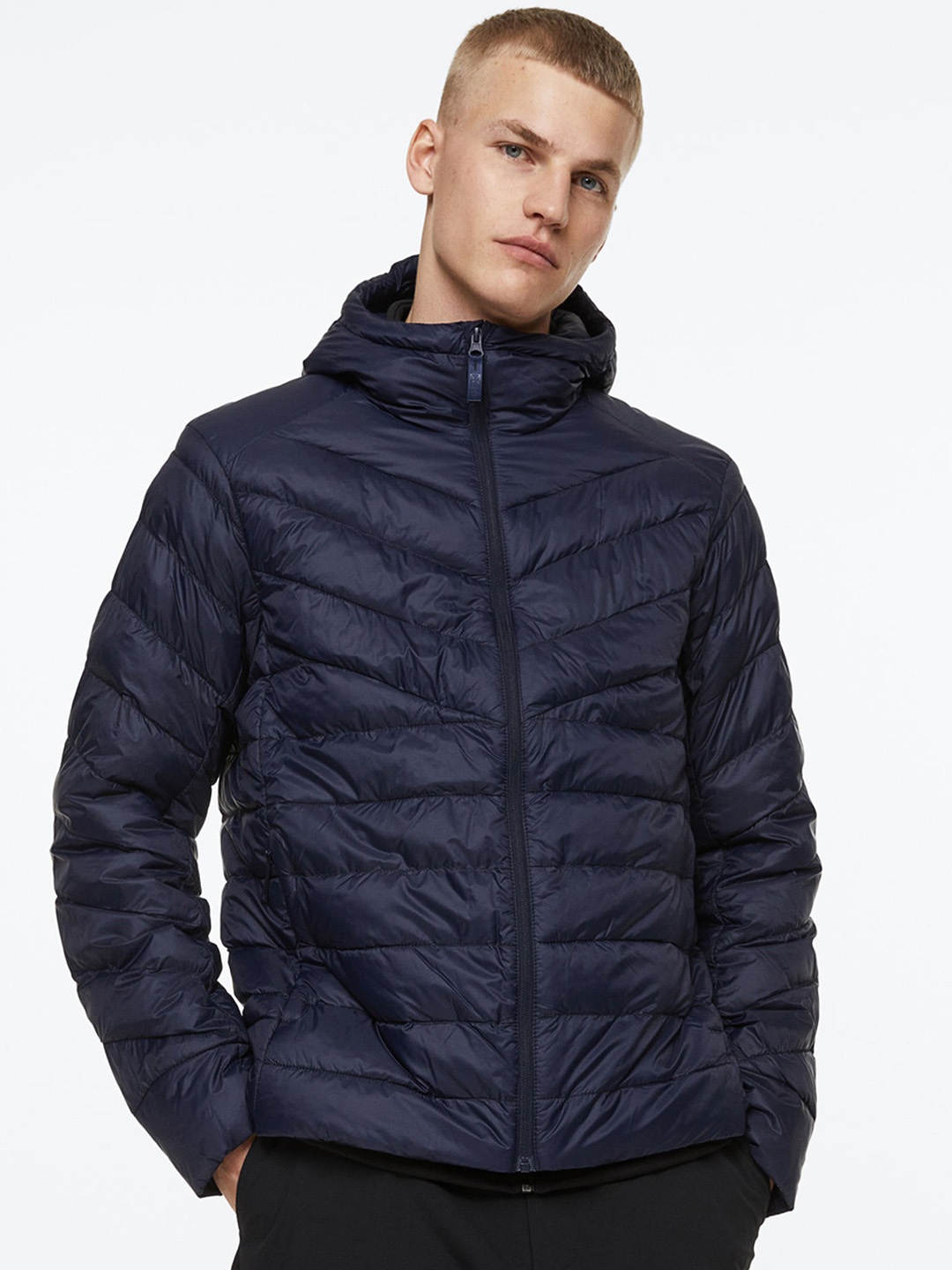 

H&M Men Lightweight Insulated Jacket, Navy blue