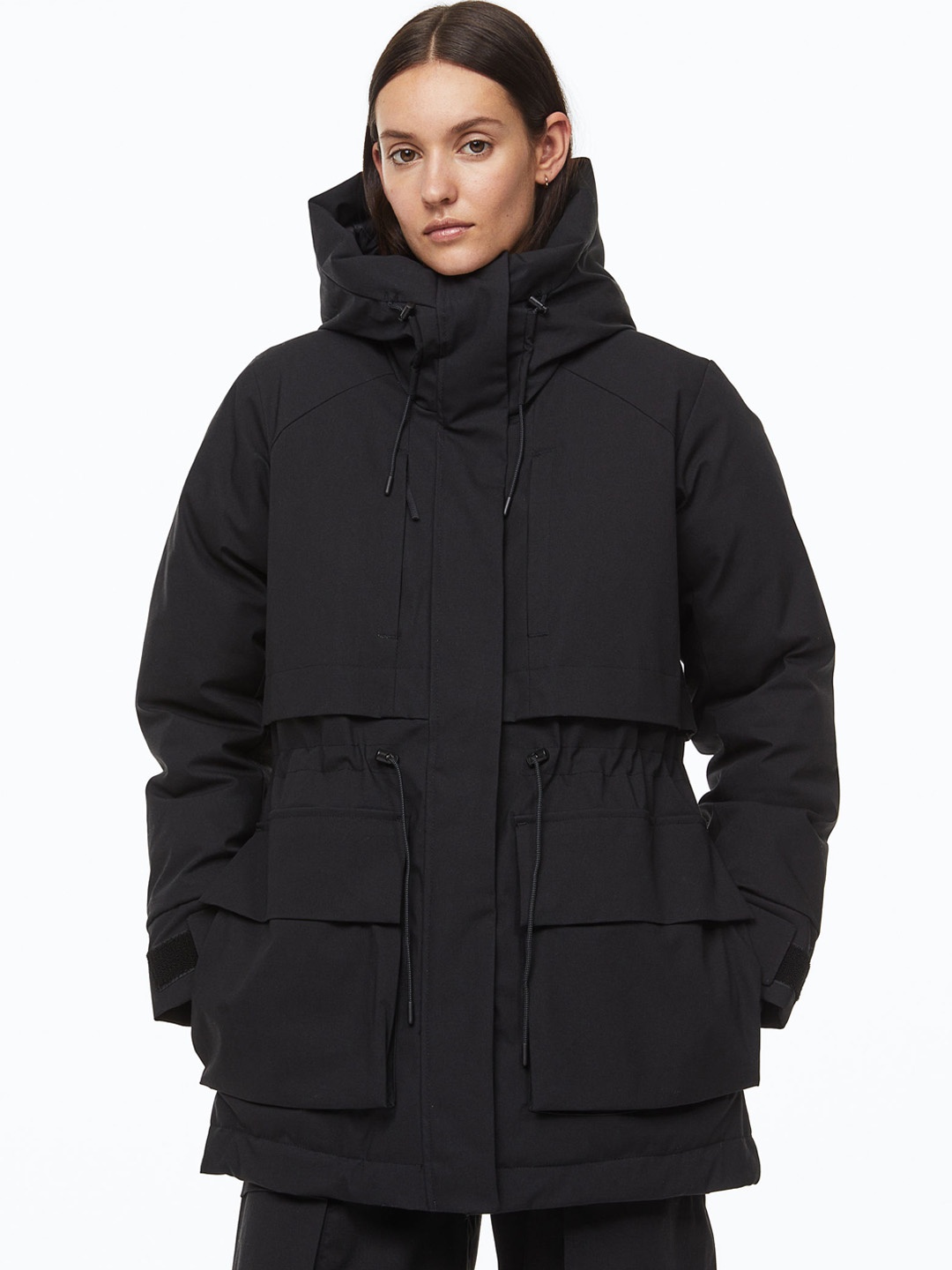 

H&M Women 2-Layer Insulated Parka, Black