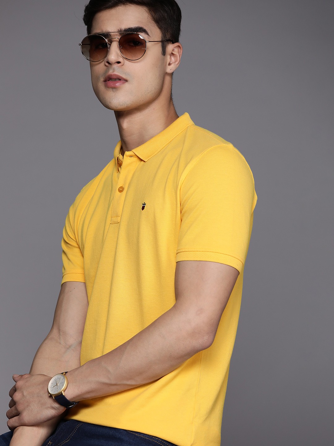 

Louis Philippe Sport Men Polo Collar Slim Fit T-shirt, Yellow