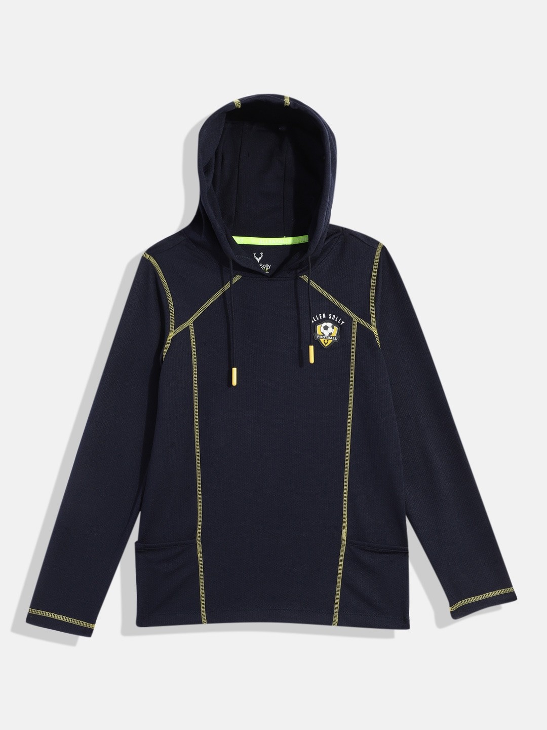 

Allen Solly Junior Boys Hooded Moisture Wicking Football T-shirt, Navy blue