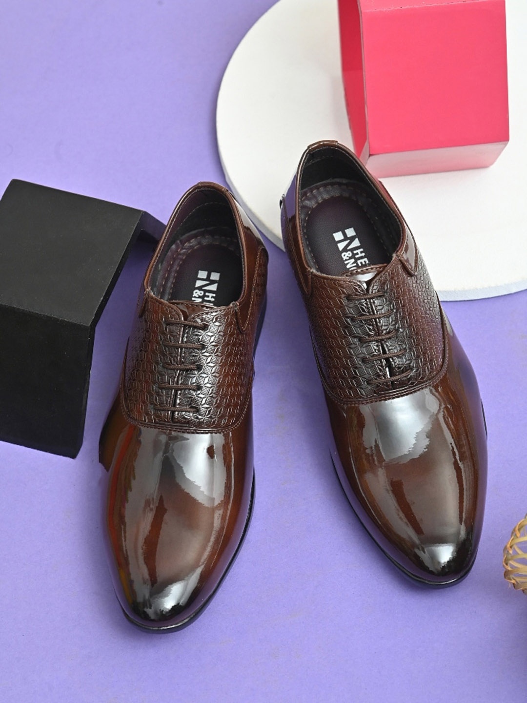 

HERE&NOW Men Formal Oxfords, Brown