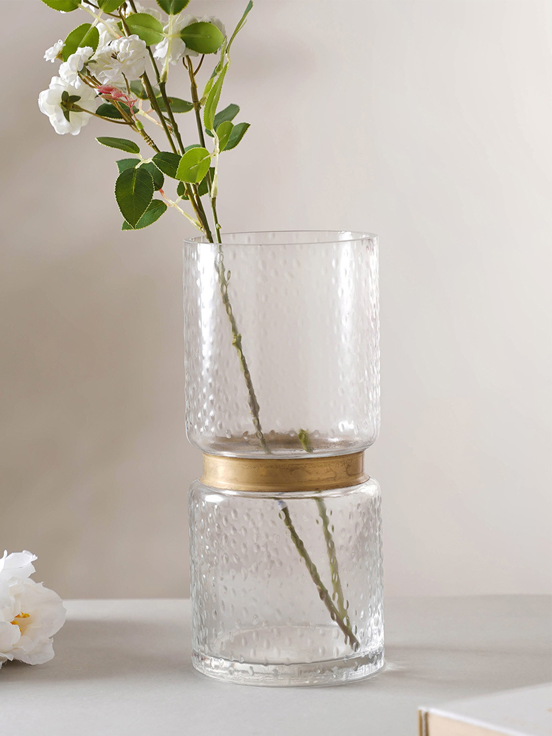 

Nestasia Transparent Textured Flower Vase