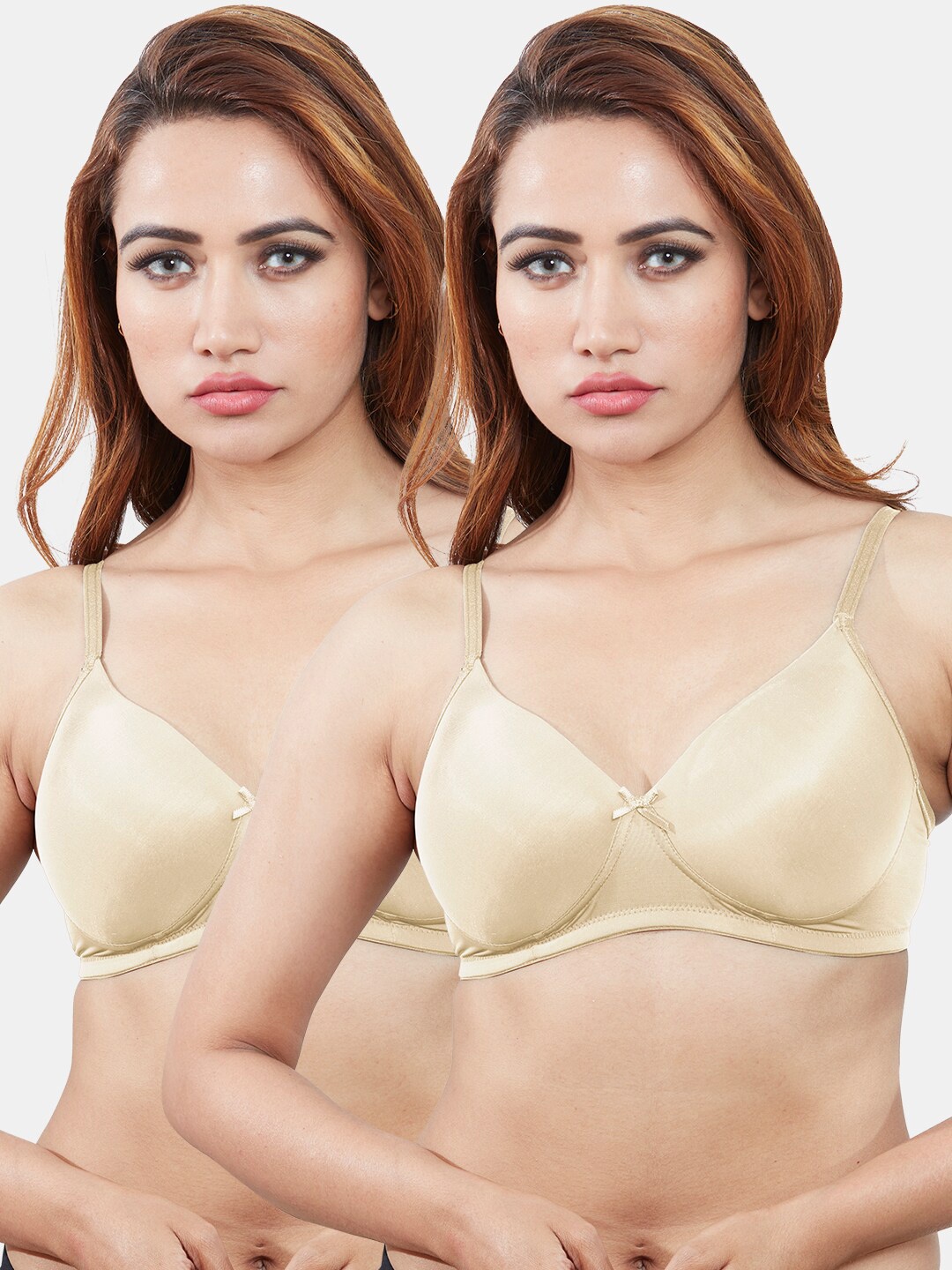

Sonari Pack Of 2 Lightly Padded Non-Wired T-shirt Bra, Nude