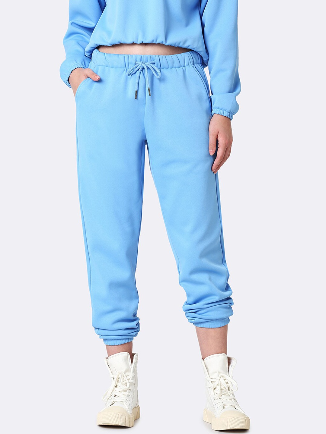 

Van Heusen Women Athleisure Drawstring Waist Functional Pockets Joggers, Blue