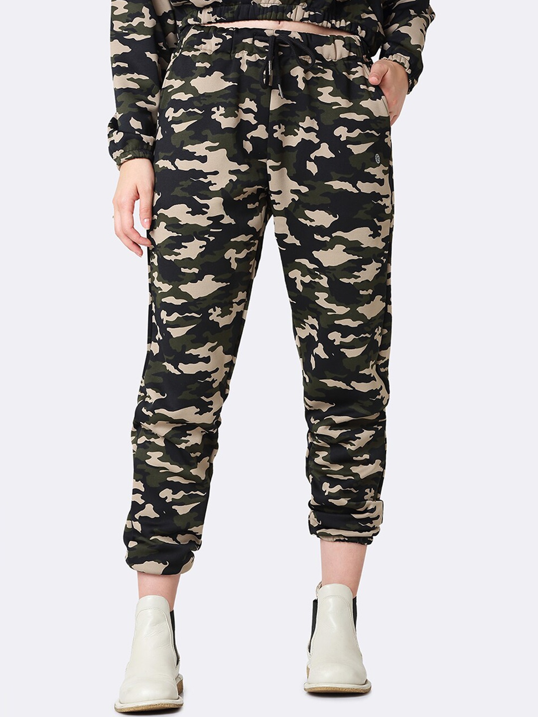 

Van Heusen Athleisure Women Army Camo Functional Pockets Joggers, Green