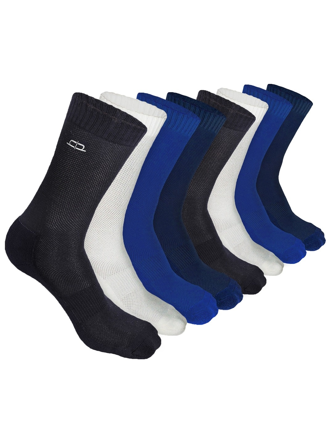 

Heelium Men Pack of 8 Bamboo Super Soft & Odour-Free Breathable Crew-Length Socks, Blue