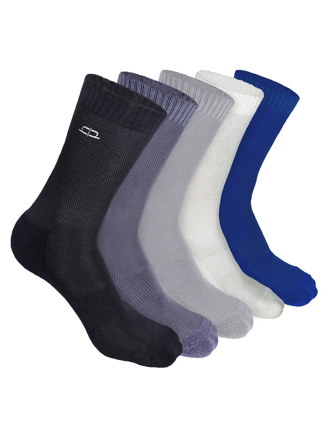 

Heelium Men Pack of 5 Bamboo Super Soft & Odour-Free Breathable Crew-Length Socks, Blue