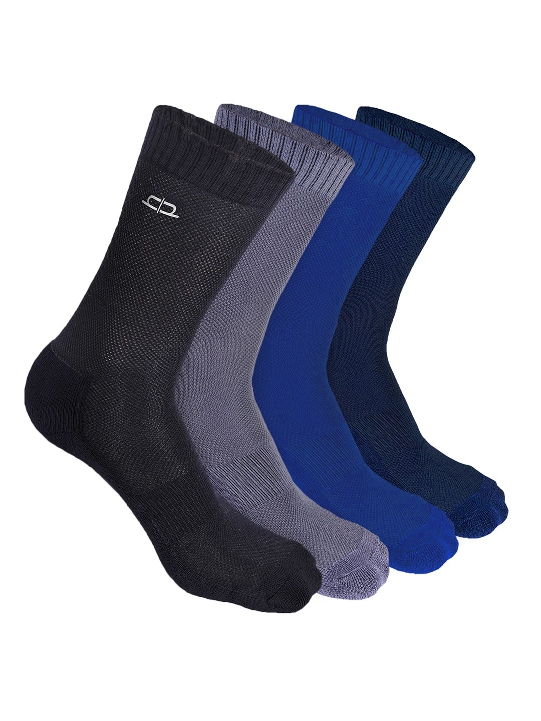 

Heelium Men Pack of 4 Bamboo Super Soft & Odour-Free Breathable Crew-Length Socks, Blue