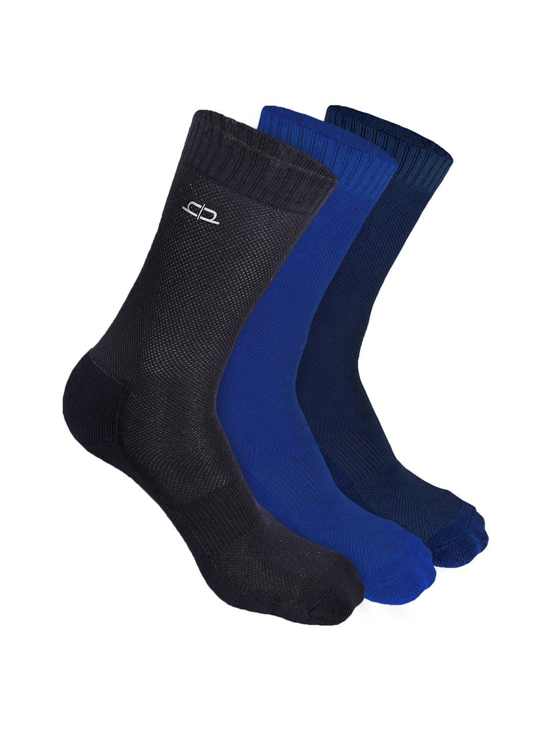 

Heelium Men Pack of 3 Bamboo Super Soft & Odour-Free Breathable Crew-Length Socks, Blue