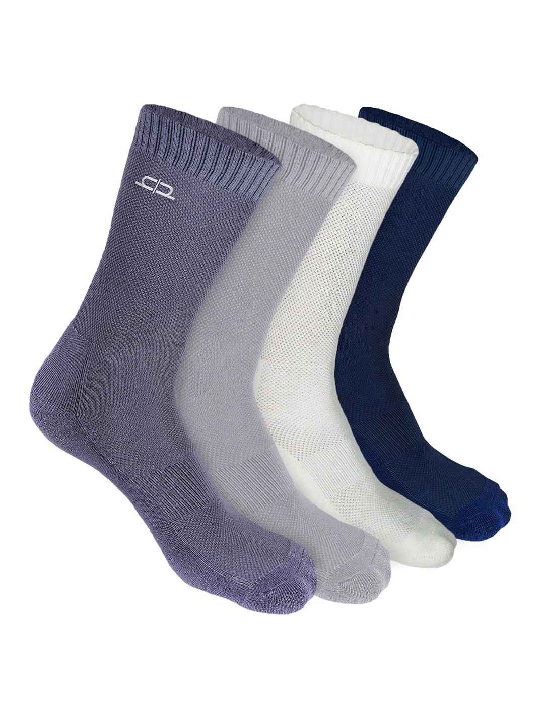 

Heelium Men Pack of 4 Bamboo Super Soft & Odour-Free Breathable Crew-Length Socks, Grey