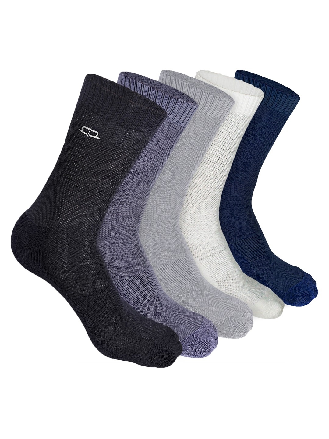 

Heelium Men Pack of 5 Bamboo Super Soft & Odour-Free Breathable Crew-Length Socks, Grey