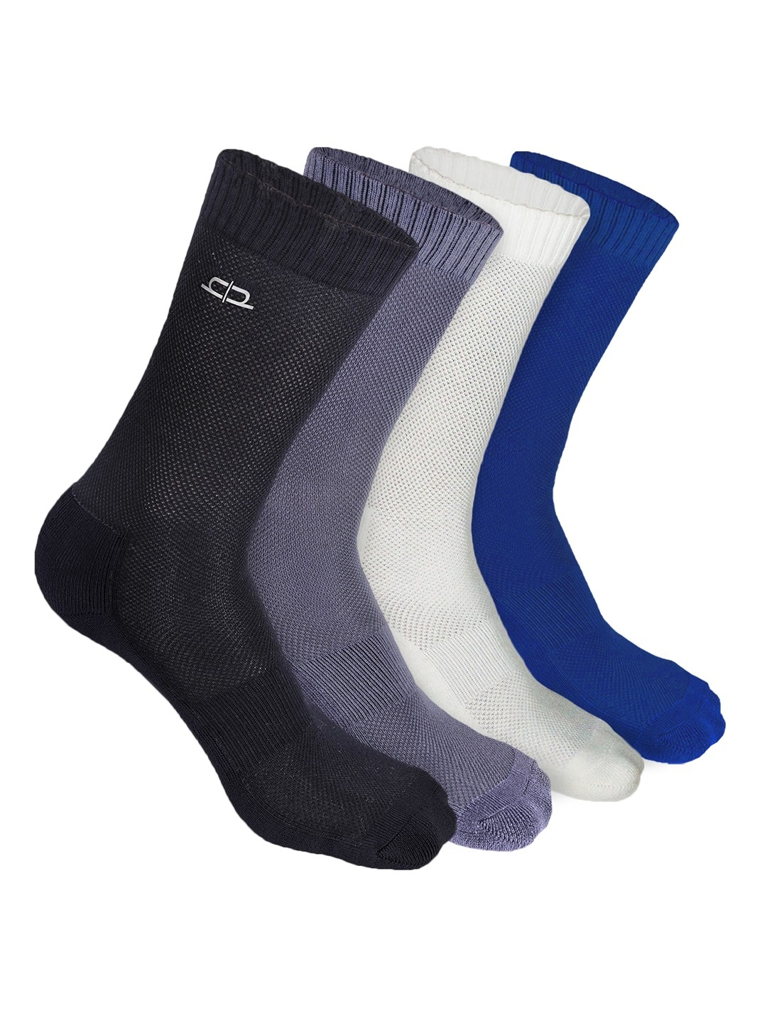 

Heelium Men Pack of 4 Bamboo Super Soft & Odour-Free Breathable Crew-Length Socks, Blue