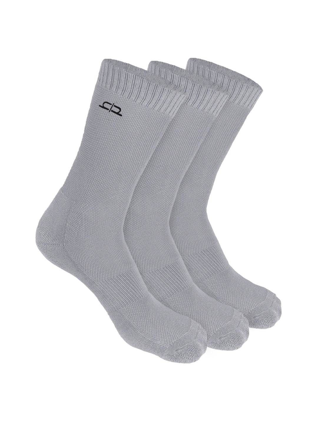 

Heelium Men Pack of 3 Bamboo Super Soft & Odour-Free Breathable Crew-Length Socks, Grey