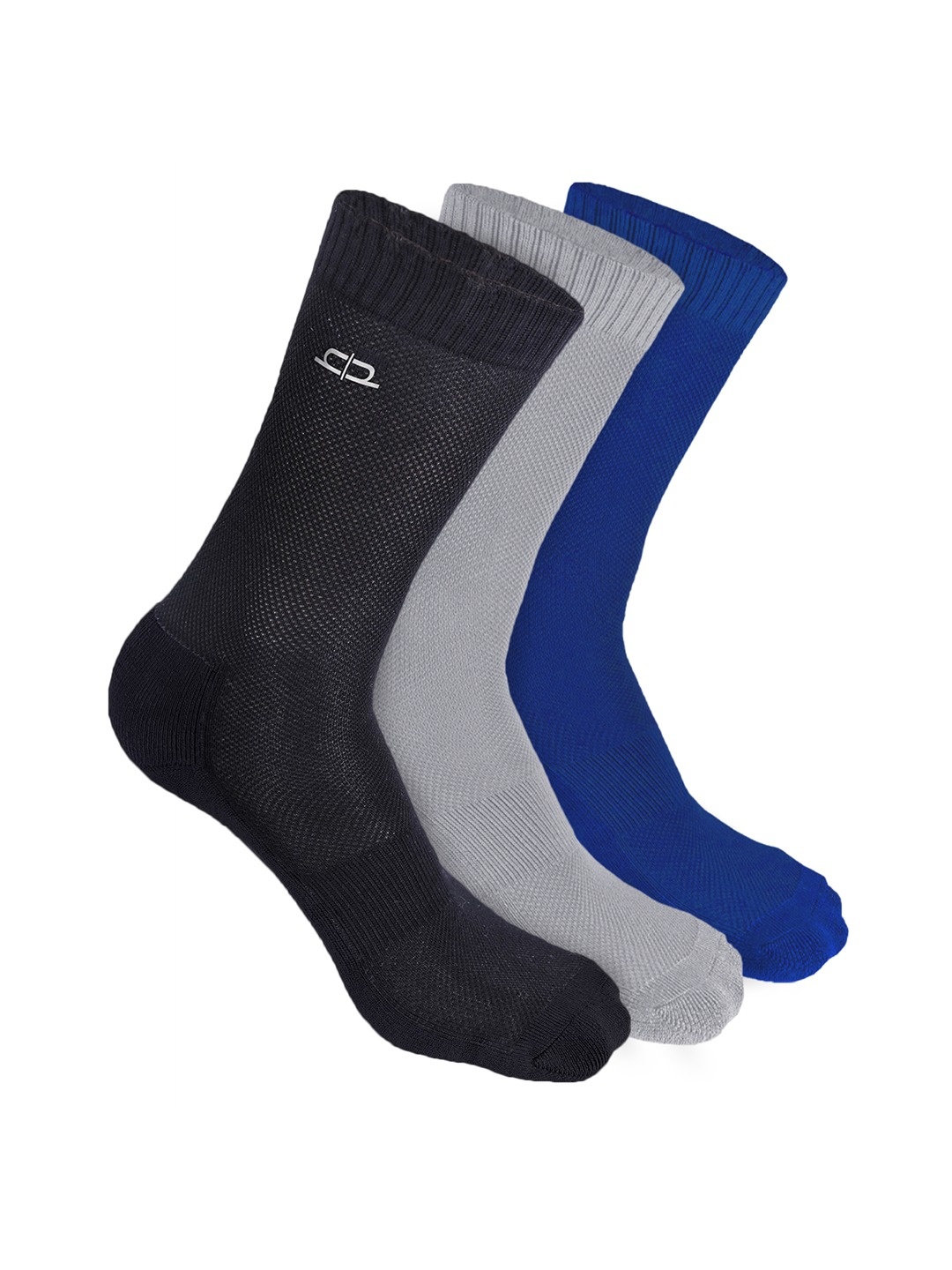 

Heelium Men Pack of 3 Bamboo Super Soft & Odour-Free Breathable Crew-Length Socks, Blue