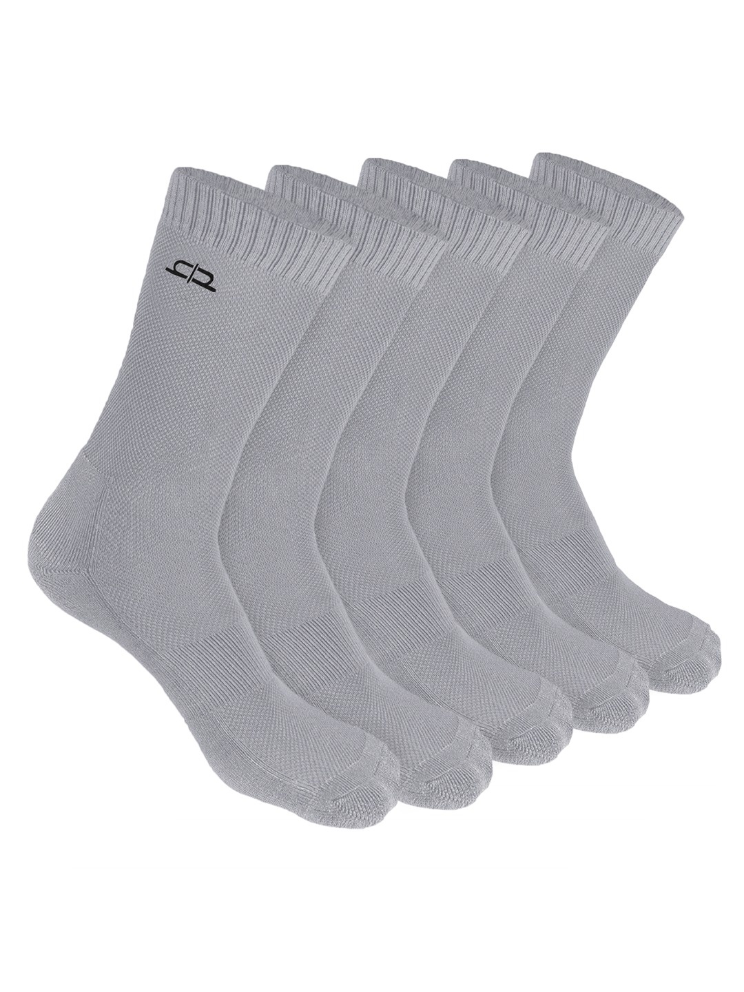 

Heelium Men Pack of 5 Bamboo Super Soft & Odour-Free Breathable Crew-Length Socks, Grey