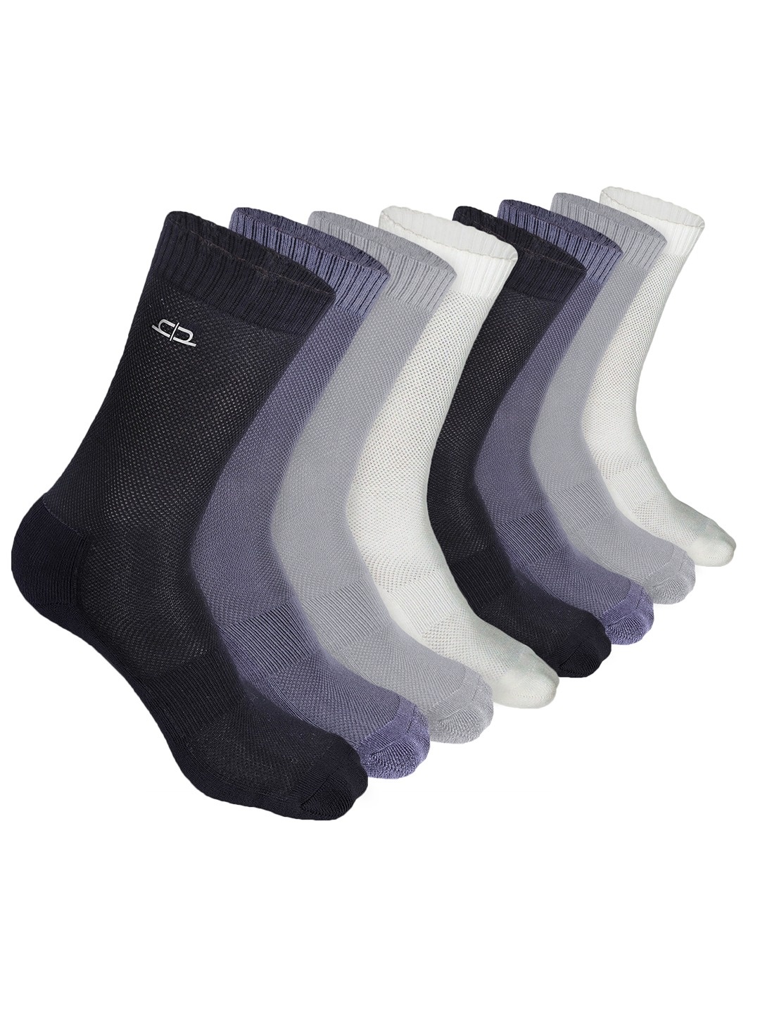 

Heelium Men Pack of 8 Bamboo Super Soft & Odour-Free Breathable Crew-Length Socks, Grey