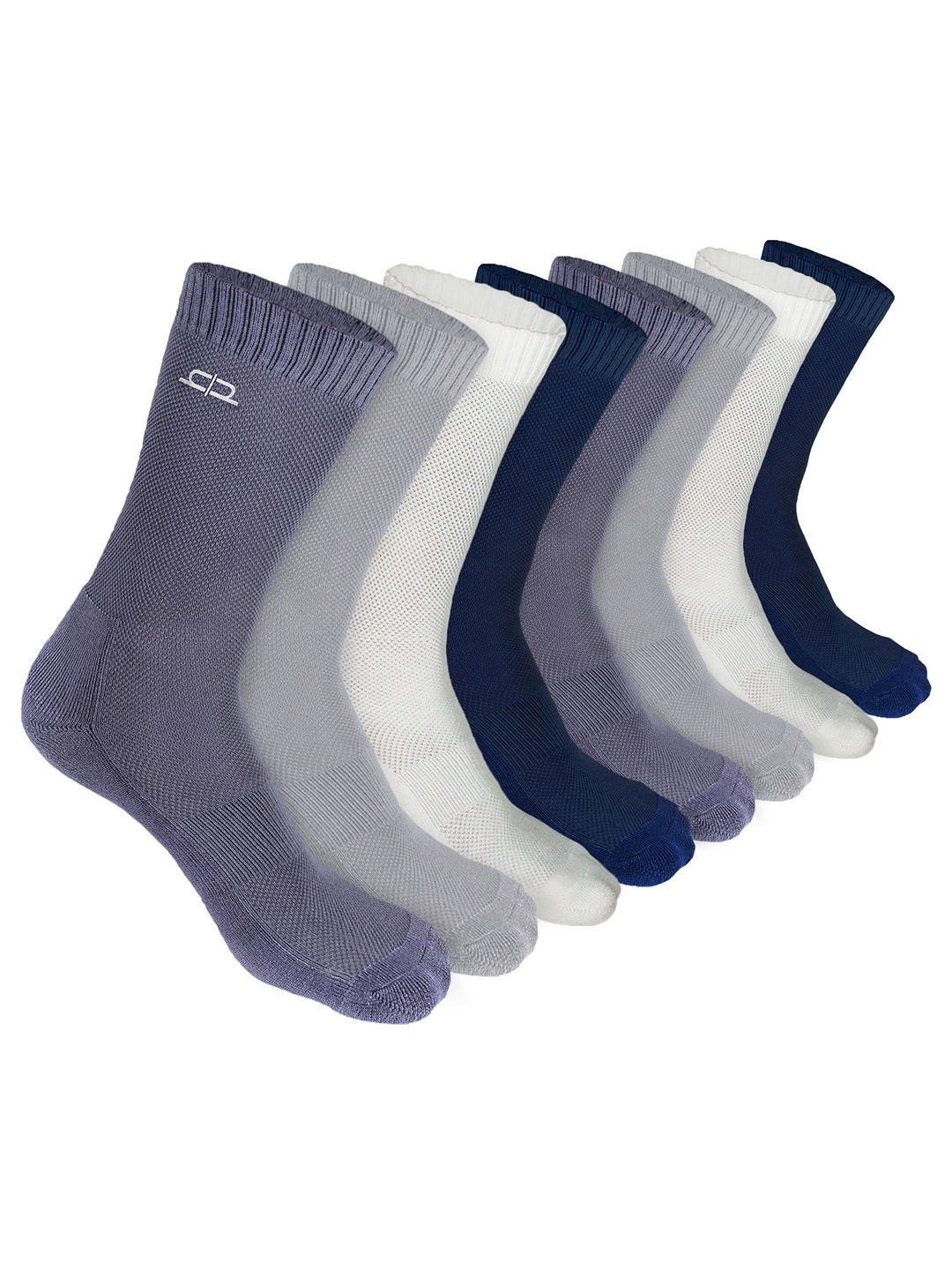 

Heelium Men Pack of 8 Bamboo Super Soft & Odour-Free Breathable Crew-Length Socks, Navy blue